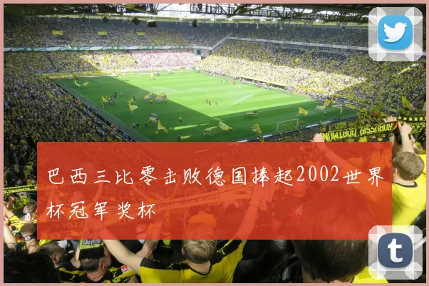 巴西三比零击败德国捧起2002世界杯冠军奖杯